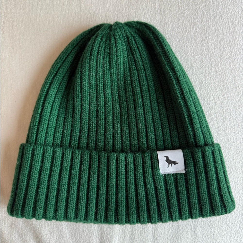 Green Ribbed Knit Beanie